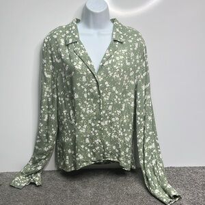 & Other Stories Floral Print Button Down Blouse Size 10